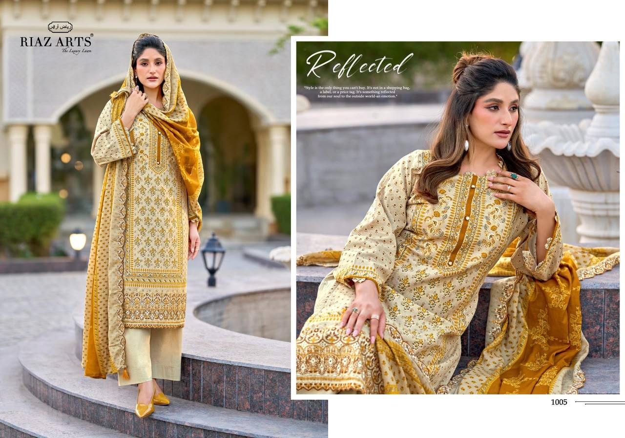 Bin Saeed Vol 16 By RIAZ ARTS 1001 To 1006 Series Pakistani Suits Ethnic Wear COTTON CAMRIC LAWN Dresses At Wholesale